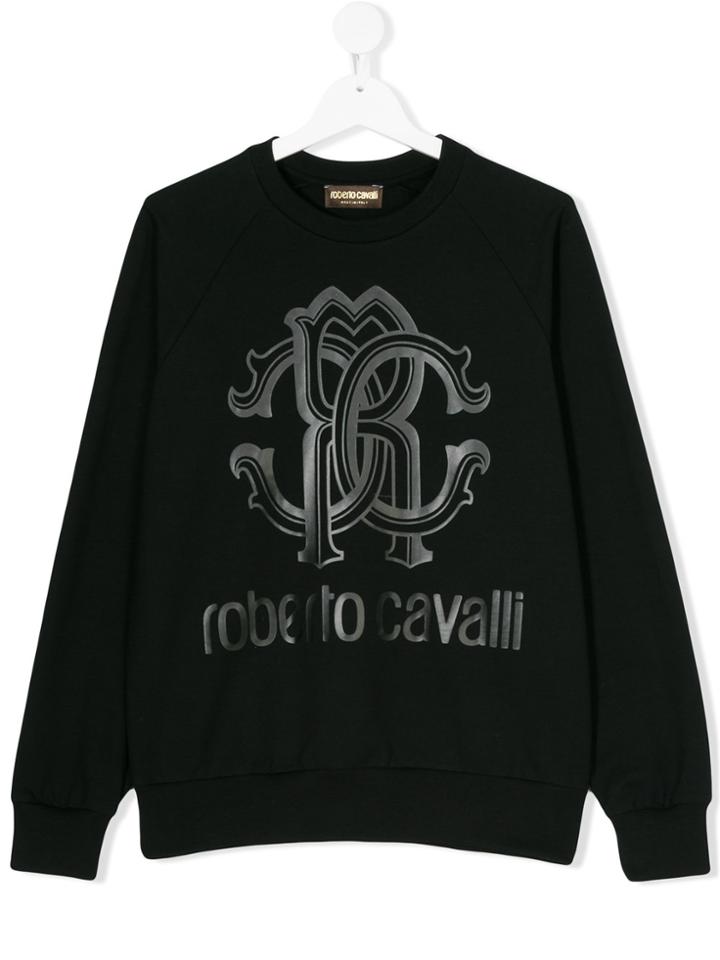 Roberto Cavalli Kids Logo Print Sweatshirt - Black