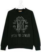 Roberto Cavalli Kids Logo Print Sweatshirt - Black