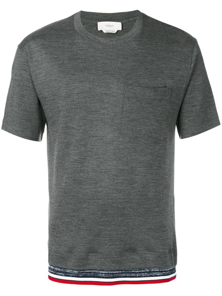 Pringle Of Scotland Striped Hem Top - Grey