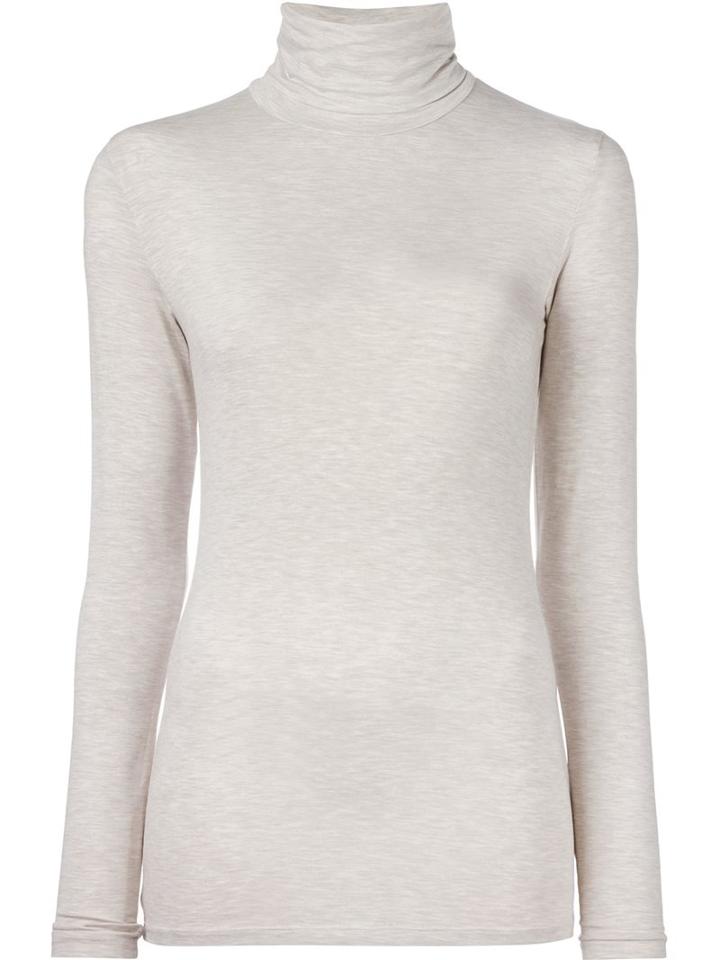 Majestic Filatures Turtleneck Longsleeved Blouse, Women's, Size: 4, Nude/neutrals, Spandex/elastane/viscose