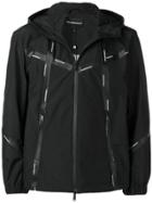 Emporio Armani Logo Tape Hooded Track Top - Black