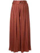 Guild Prime Belted Pleated Palazzo Trousers - Red