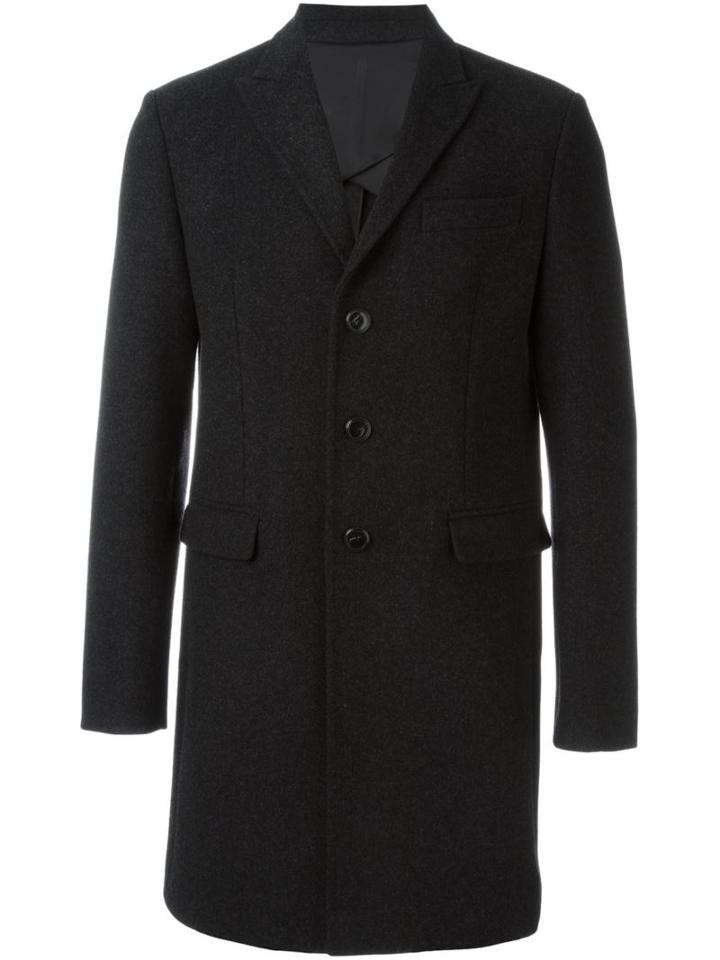 Dsquared2 Long Sleeved Overcoat, Men's, Size: 54, Grey, Cotton/polyamide/polyester/virgin Wool