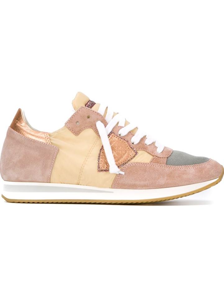 Philippe Model Panelled Sneakers, Women's, Size: 36, Pink/purple, Suede/rubber/nylon/nylon