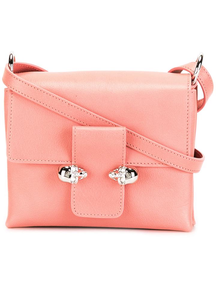 Alexander Mcqueen Twin Skull Satchel, Women's, Pink/purple, Leather