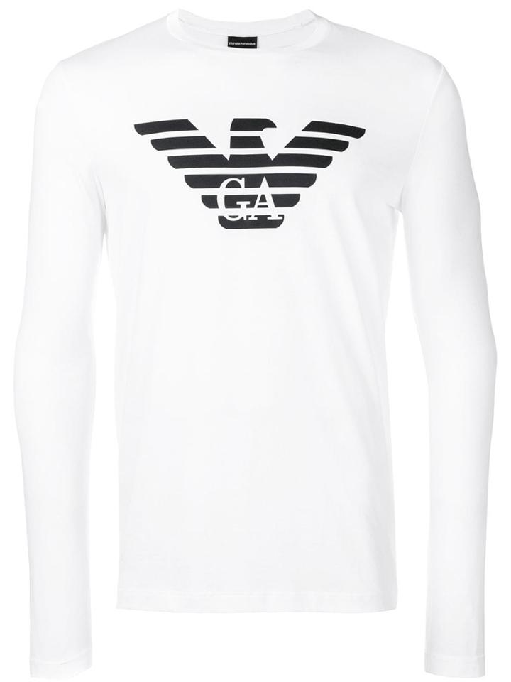 Emporio Armani Logo Print Jumper - White