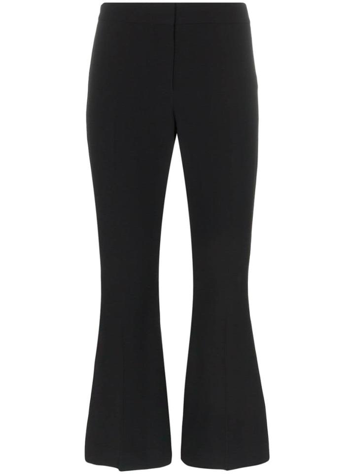 Alexander Mcqueen Cropped Kick Flare Tie Detail Trousers - Black