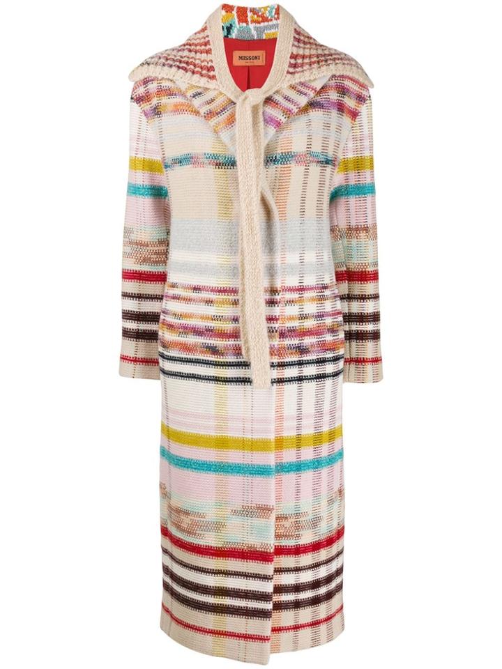 Missoni Striped Knit Coat - Neutrals