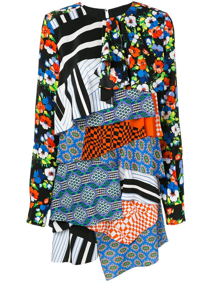 Msgm - Longsleeved Patch Dress - Women - Silk/polyester - 38, Silk/polyester