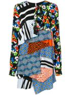 Msgm - Longsleeved Patch Dress - Women - Silk/polyester - 38, Silk/polyester