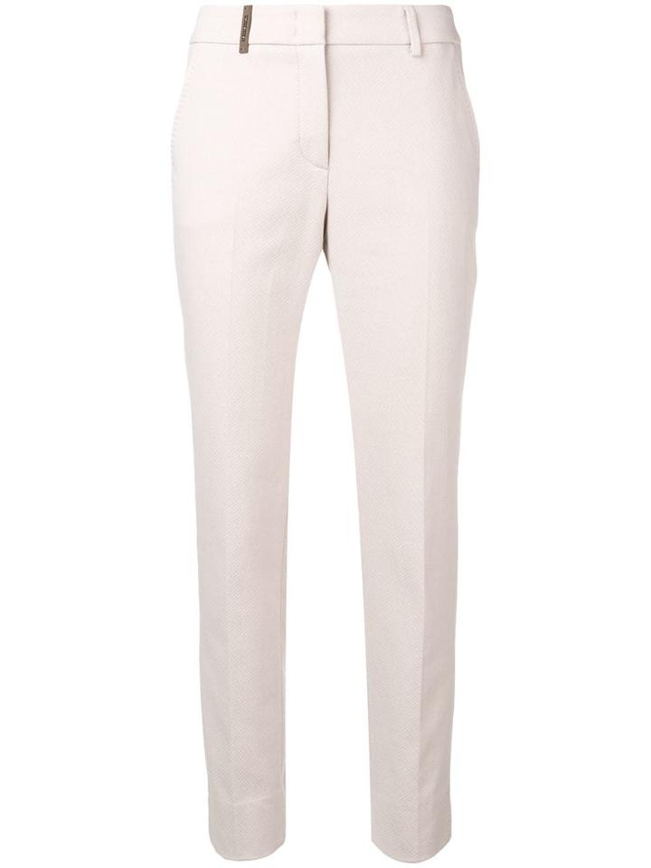 Peserico Textured Slim-fit Trousers - Pink