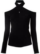 Rosetta Getty Cut-out V-neck Top, Women's, Size: Medium, Black, Cotton