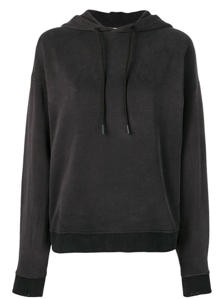 Acne Studios Distressed Hooded Sweatshirt - Black