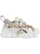 Gucci Flashtrek Sneakers With Removable Crystals - White