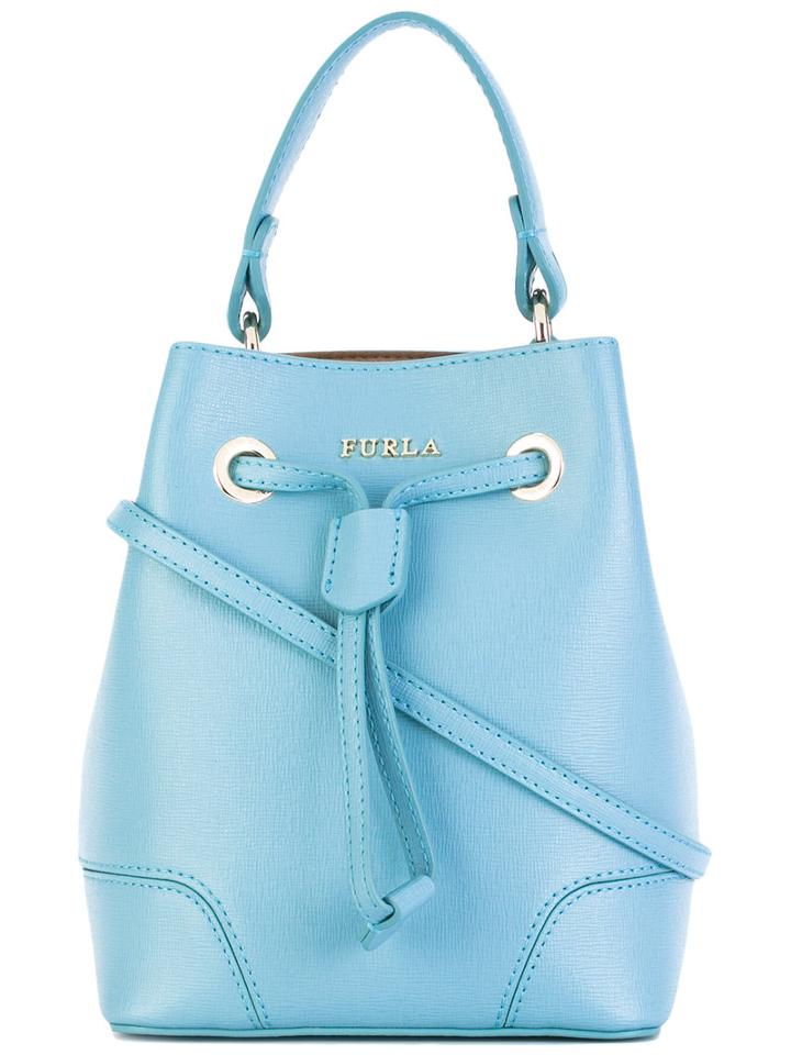Furla - Small Bucket Shoulder Bag - Women - Leather - One Size, Blue, Leather