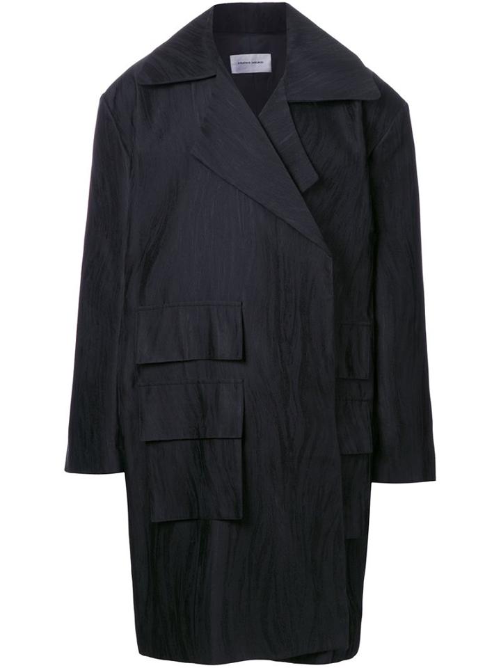 Strateas Carlucci 'macro' Coat, Adult Unisex, Size: Small, Black, Silk