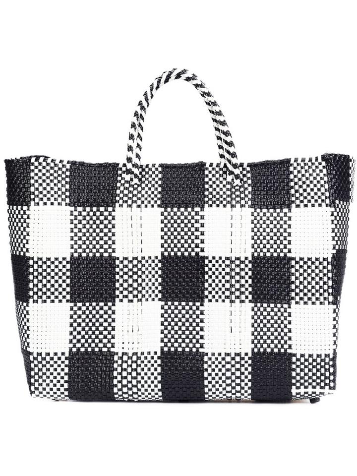 Truss Nyc Large Checked Tote, Women's, Black