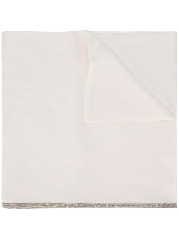 Fabiana Filippi Embellished Detail Scarf - White