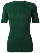 Nomia - Ribbed Knit T-shirt - Women - Nylon/viscose - L, Green, Nylon/viscose
