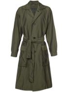 Issey Miyake Belted Single Breasted Coat - Green