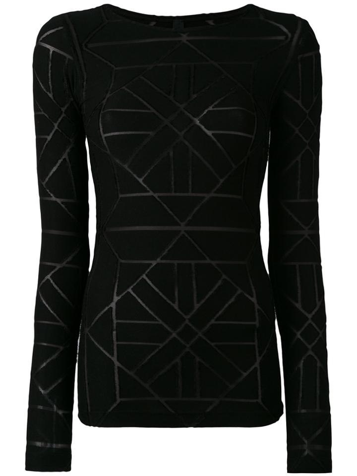 Gareth Pugh Sheer Panel Detail Sweater - Black
