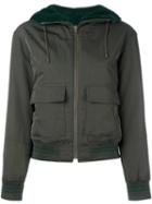 Army Yves Salomon Contrast Collar Bomber Jacket