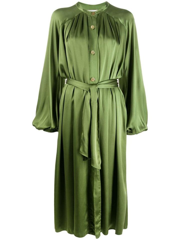 Forte Forte Satin Shirt Dress - Green
