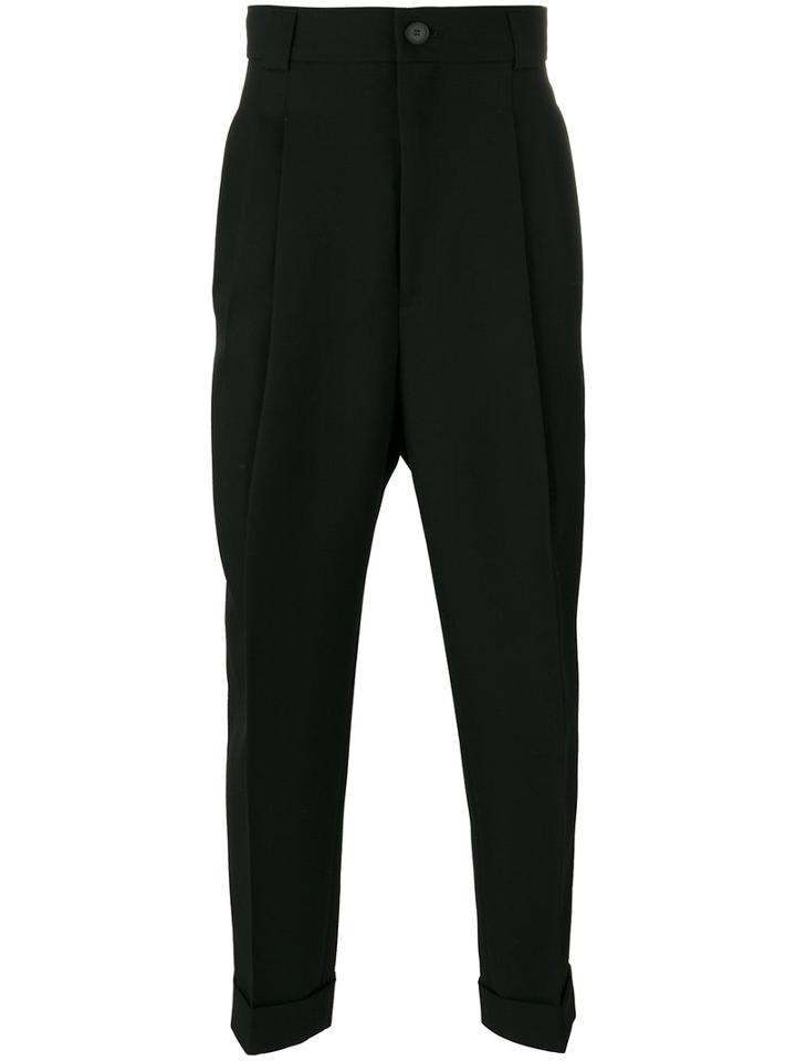 Haider Ackermann - Drop-crotch Tailored Trousers - Men - Cotton/rayon/virgin Wool - 50, Black, Cotton/rayon/virgin Wool