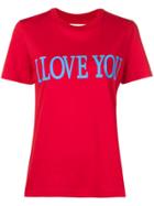 Alberta Ferretti Love You Printed T-shirt - Red