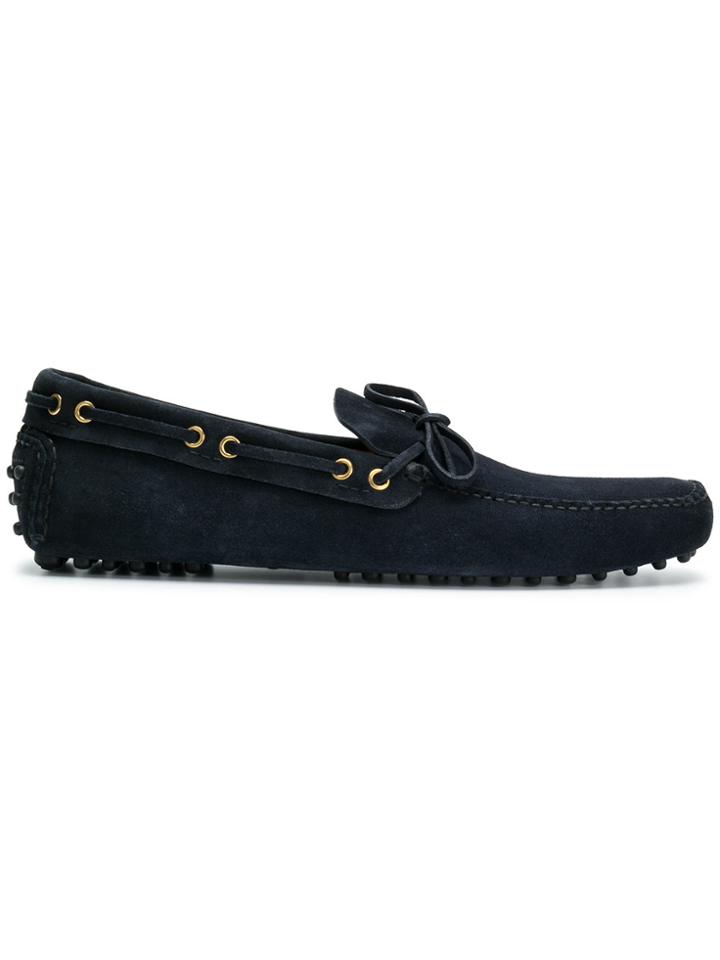 Car Shoe Bow Design Loafers - Blue