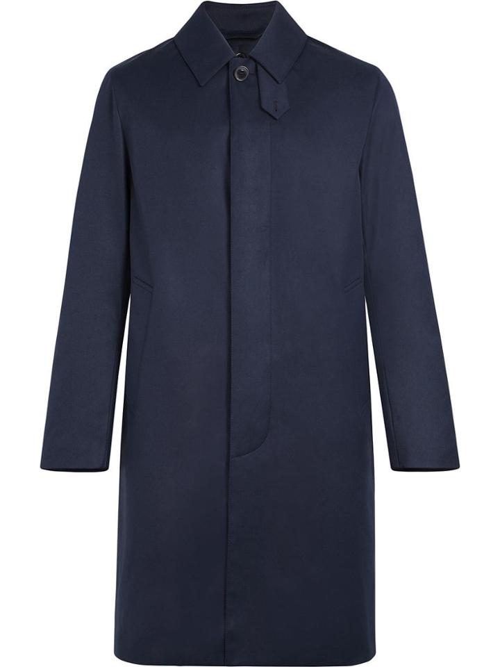 Mackintosh Navy Storm System Cotton 3/4 Coat Gm-001fd - Blue