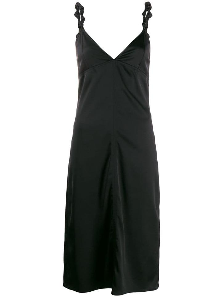 Bottega Veneta Satin Slip Dress - Black