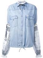 Forte Couture - Panelled Denim Shirt - Women - Cotton - 38, Blue, Cotton