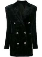 Attico Double-breasted Fitted Blazer - Black