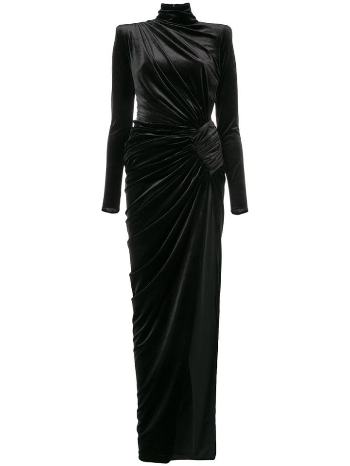 Alexandre Vauthier Ruched Long Dress - Black