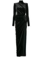 Alexandre Vauthier Ruched Long Dress - Black