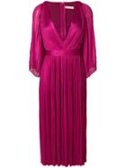 Maria Lucia Hohan Plunge Pleated Dress - Pink & Purple