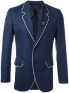 Marc Jacobs Contrast Trim Blazer, Men's, Size: 52, Blue, Viscose/cotton/virgin Wool