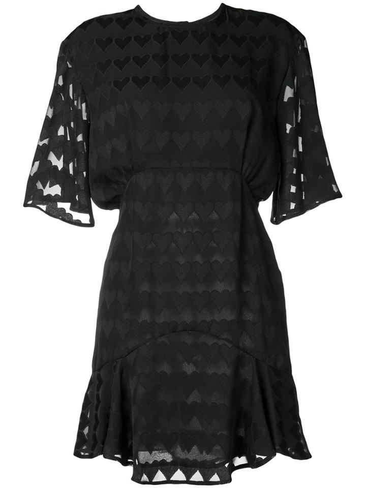 Maison Kitsuné Heart Lace Overlay Dress - Black