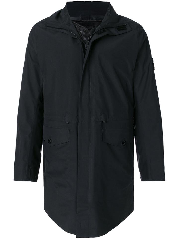 Stone Island Ghost Tank Shield Trench Coat - Black