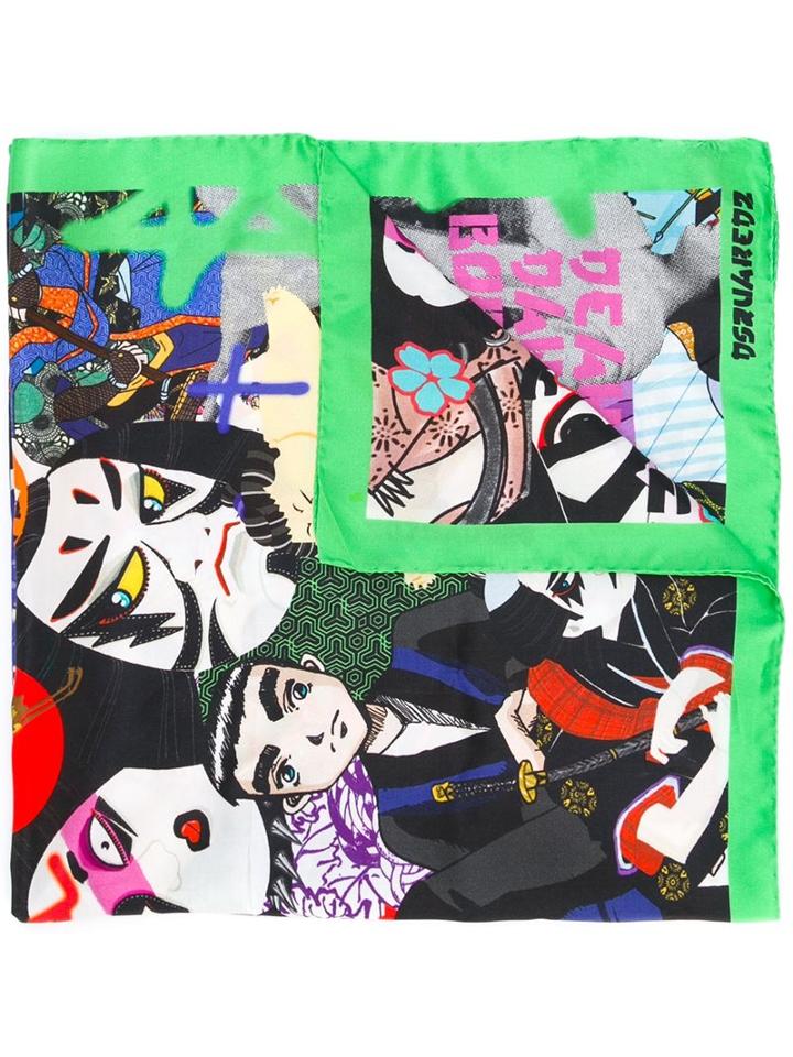 Dsquared2 Manga Print Foulard