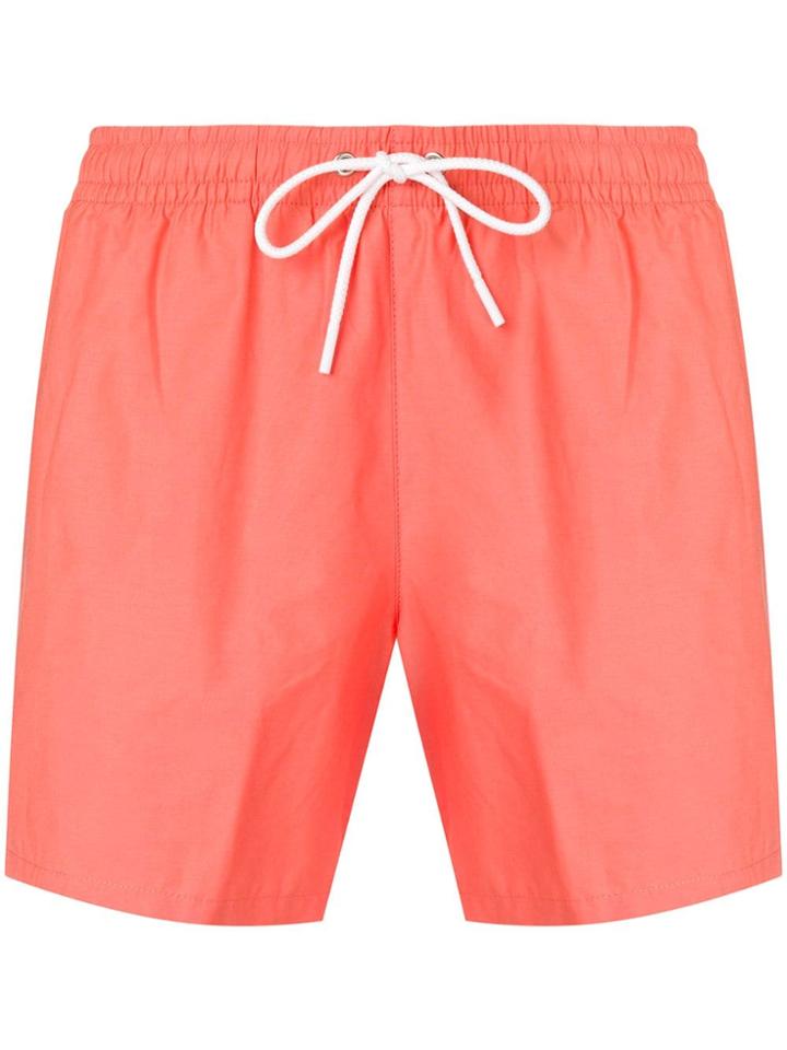 Lacoste Drawstring Waist Swim Shorts - Orange
