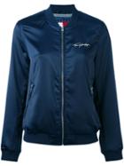 Embroidered Panelled Bomber Jacket - Women - Polyester/spandex/elastane - Xs, Blue, Polyester/spandex/elastane, Tommy Jeans