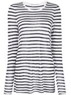 T By Alexander Wang Striped Jersey Top - White