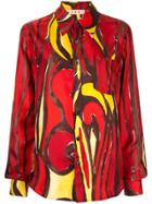 Marni Printed Long-sleeved Buttoned Shirt - Red