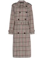 Stella Mccartney Pleated Check Trench Coat - Brown