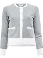 Thom Browne Contrast Cardigan, Size: 40, Grey, Cotton