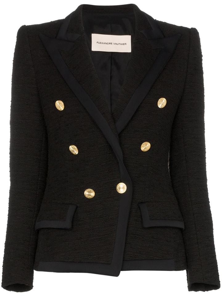 Alexandre Vauthier V-neck Double-breasted Knitted Blazer Jacket -