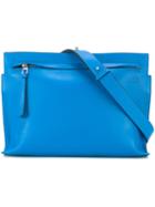 Loewe Embossed Logo Cross Body Bag, Women's, Blue, Leather