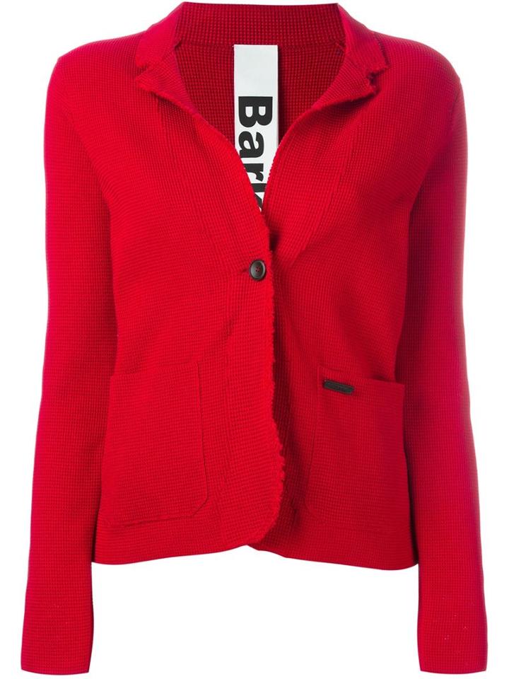 Bark Knit Blazer, Women's, Size: S, Red, Cotton
